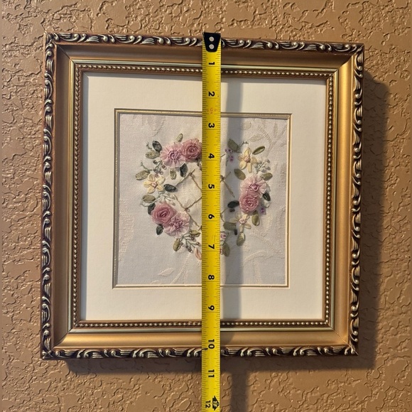 Ribbon Embroidery Art Work 3D Ribbon
Flowers with Beautiful Gold Ornate.… - Picture 5 of 5